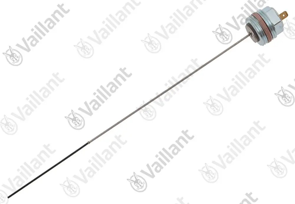 Vaillant-Anode mit Metallgehäuse und langer Stange, zur Verwendung in Heizsystemen zur Korrosionsschutz.